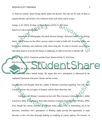 Personality Theories of George Kelly