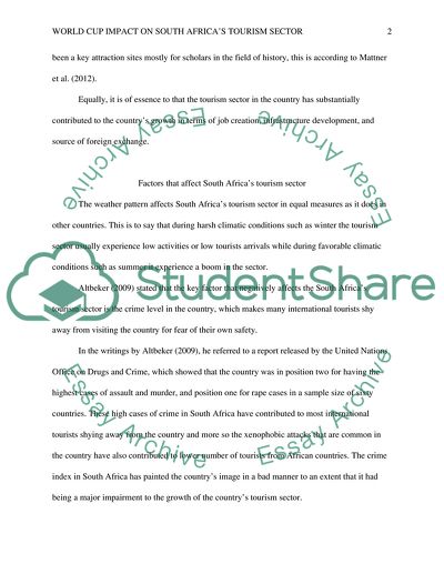 World Cup Impact on South Africas Tourism Sector