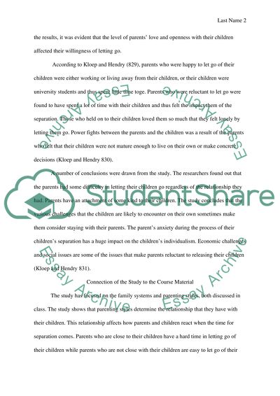 Parenting and emerging adulthood