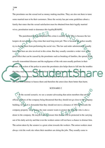 Major Scenarios in Law