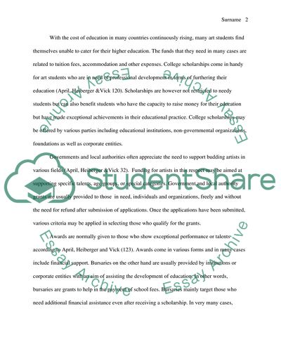 Forms of Funding Available to Career in Arts