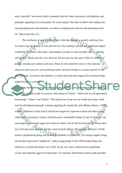 Essay on rock and roll music