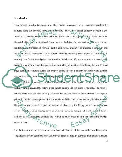 International Finance: the case of Lorient Enterprises