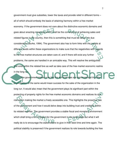 Government role in a market economy