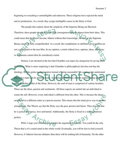 Natural Religion: A Conversation Between Cleanthes, Philo, and Demea