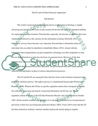 The EU and US Data Protection Approaches and their Sustainability