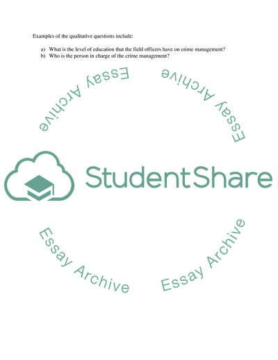 Law Enforcement as a Study