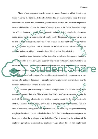 Unemployment in the US