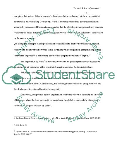 Political Science Questions and Answers