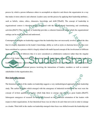 Origin of Leadership