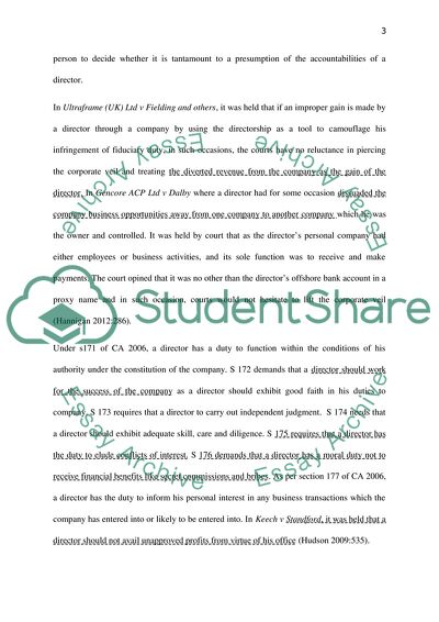 Company Law: Directors Fiduciary Accountability and Insider Trading