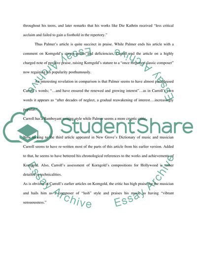 The Works of Erich Korngold