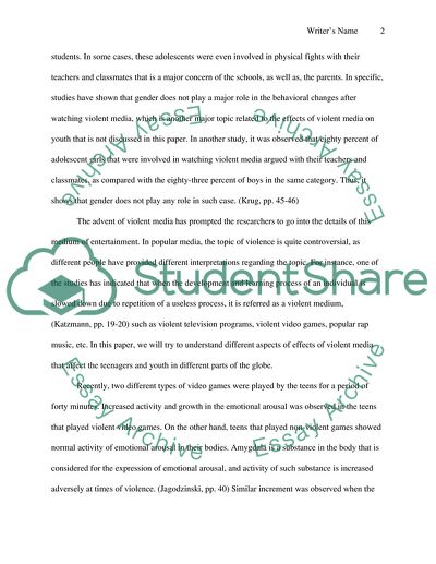 Effect of Media Violence on Youths