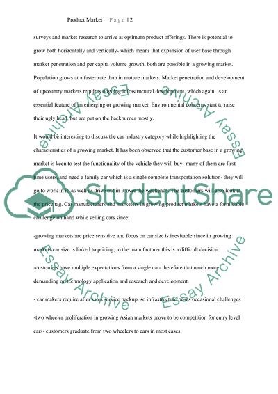 Comparing Growing and a Mature Product Markets