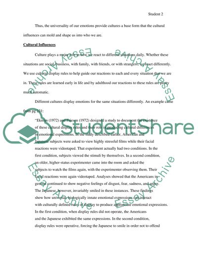 Emotion, Psychology, and Culture