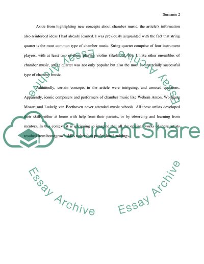 Reading response