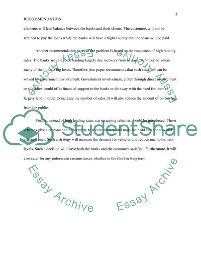 Recommendation for Mass Borrowing of Auto Loans