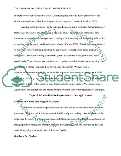 The Effects of Technology On The Accounting Profession