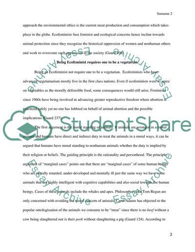 Vegetarian Ecofeminist and Environmental Ethics