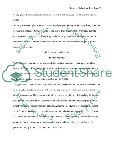 The right of abode in Hong Kong