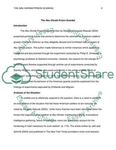 The Abu Ghraib Prison Scandal