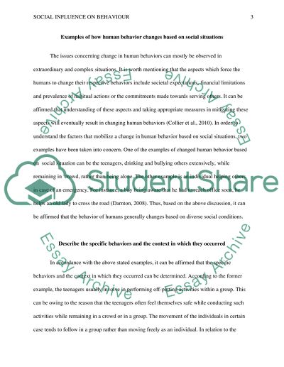 Social Influence on Behaviour