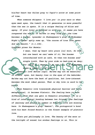 own definition of love essay