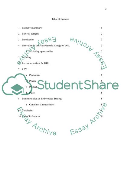 Marketing Strategy for DHL