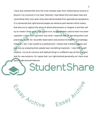 Right-Brained Personality Analysis