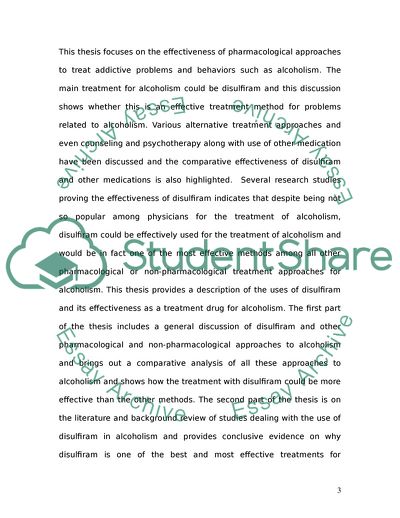 Effectiveness of Disulfiram in Alcoholism