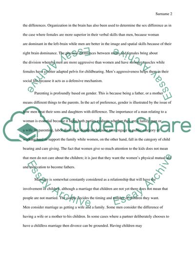 Gender Studies about the family