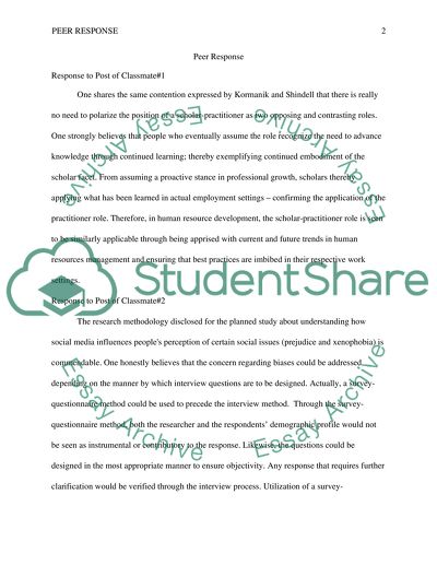 Response to Post of Classmate on Education