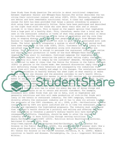 Nutritional Comparison of Vegetables