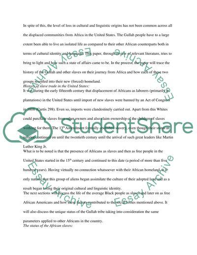 The Gullah Community in American Slave History