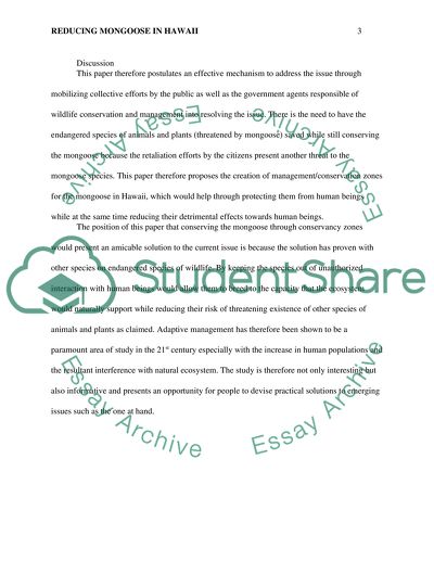 Reducing mongoose in Hawaii