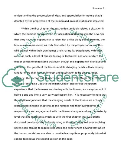 The Human and Animal Interaction According to the Book Born Free