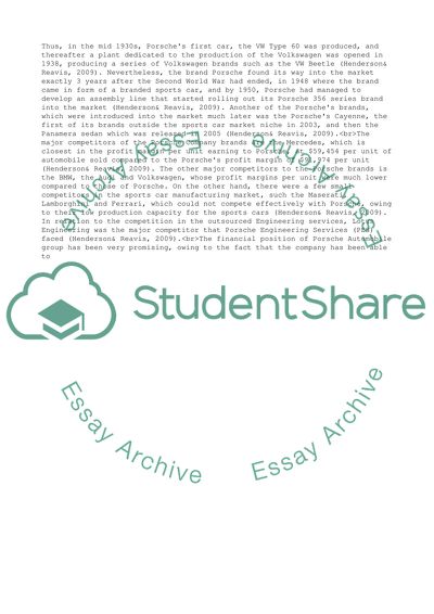 Analysis of Porsche Company