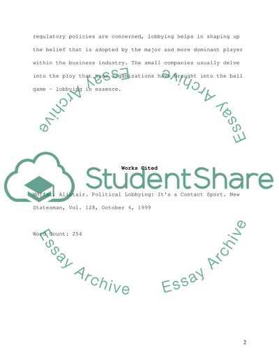 Social Ramifications of Lobbying