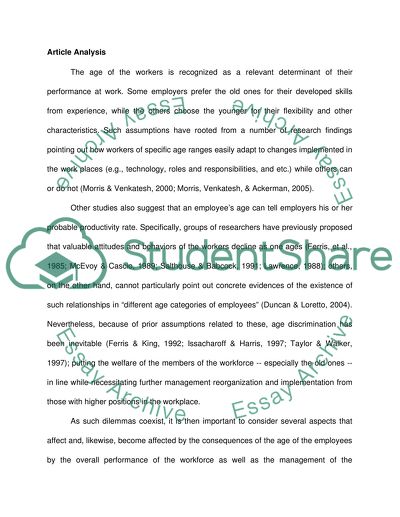 Impact of age diversity