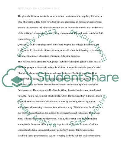 BIOL 232 Human Physiology - assignment