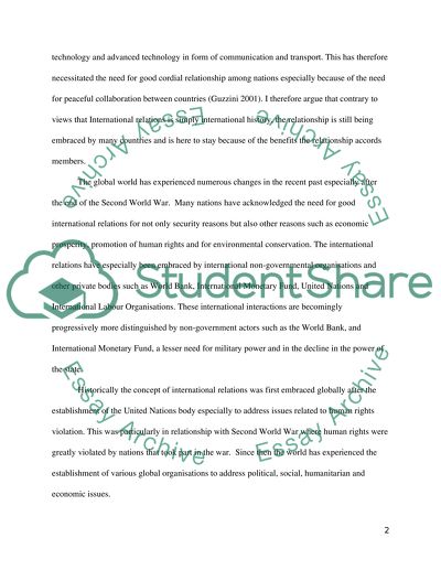 Is International Relations Simply International History If Not Why