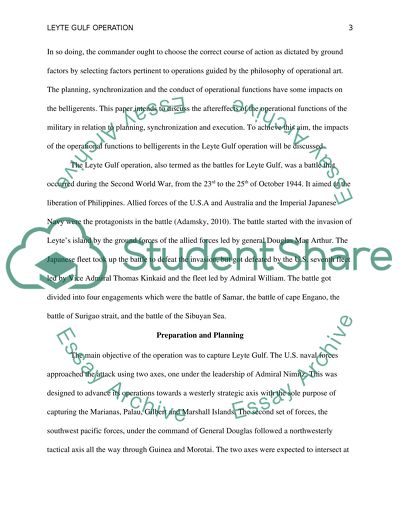 Principles of Leyte Gulf Operation