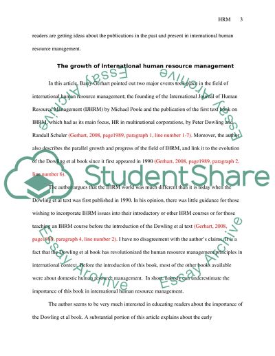 The growth of international human resource management