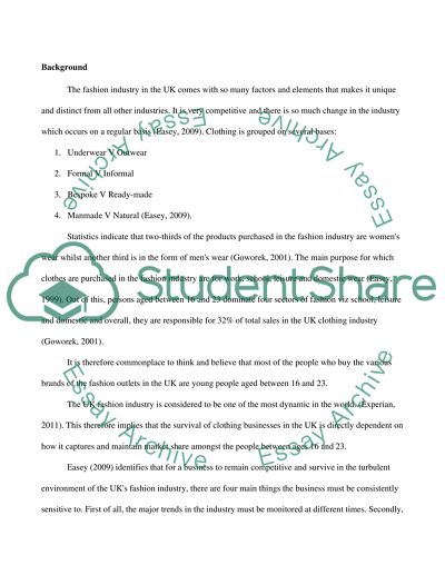 Consumer Behaviour in the UK Fashion Industry