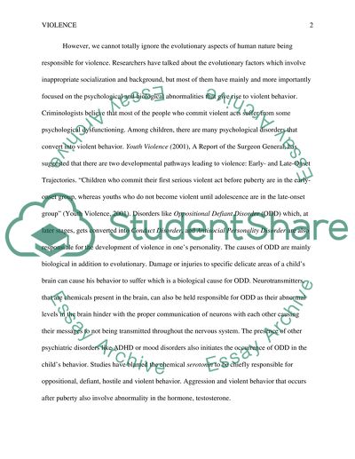 Violence and the Adoption of Violent Behavior