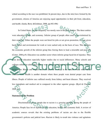 Race and Place: Why Race Matters Proposal