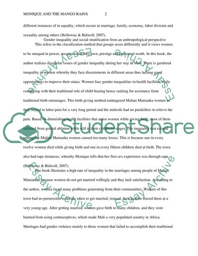 Analysis of Monique and the Mango Rains by Kris Holloway