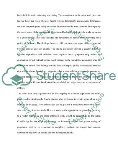 Exercise Deprivation on Mood