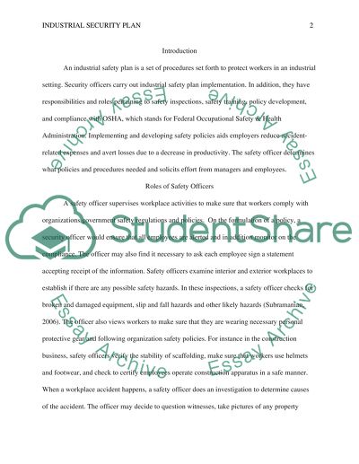 Industrial Security Plan