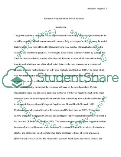 Economic Recession and Shifts in Mental Health